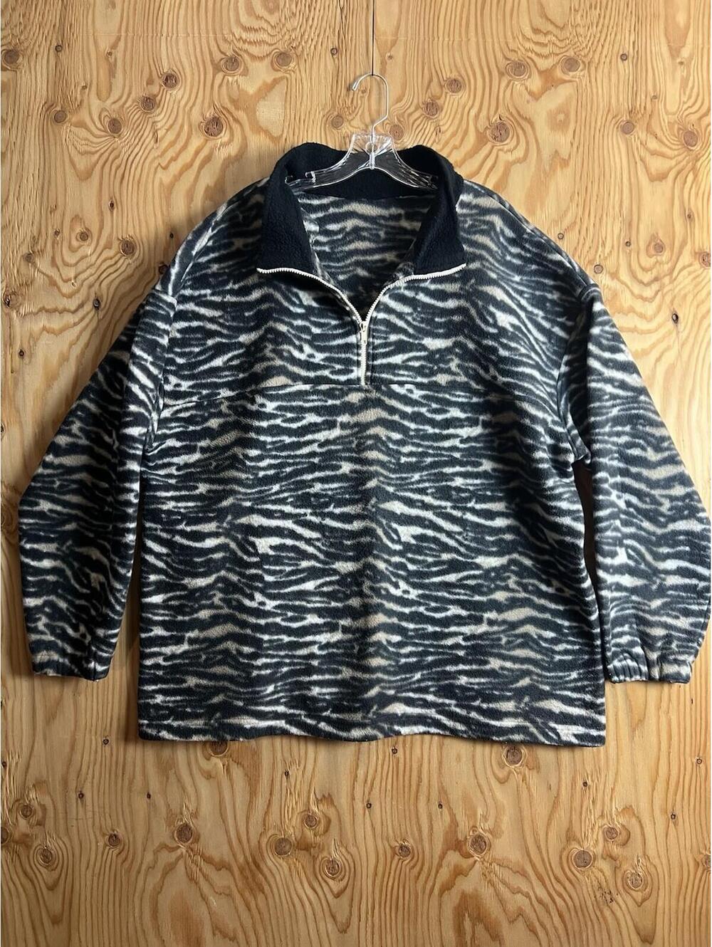 VTG Talon Zebra Fleece Animal Pattern USA 1/4 Jacket 3XL Patagonia? Columbia?